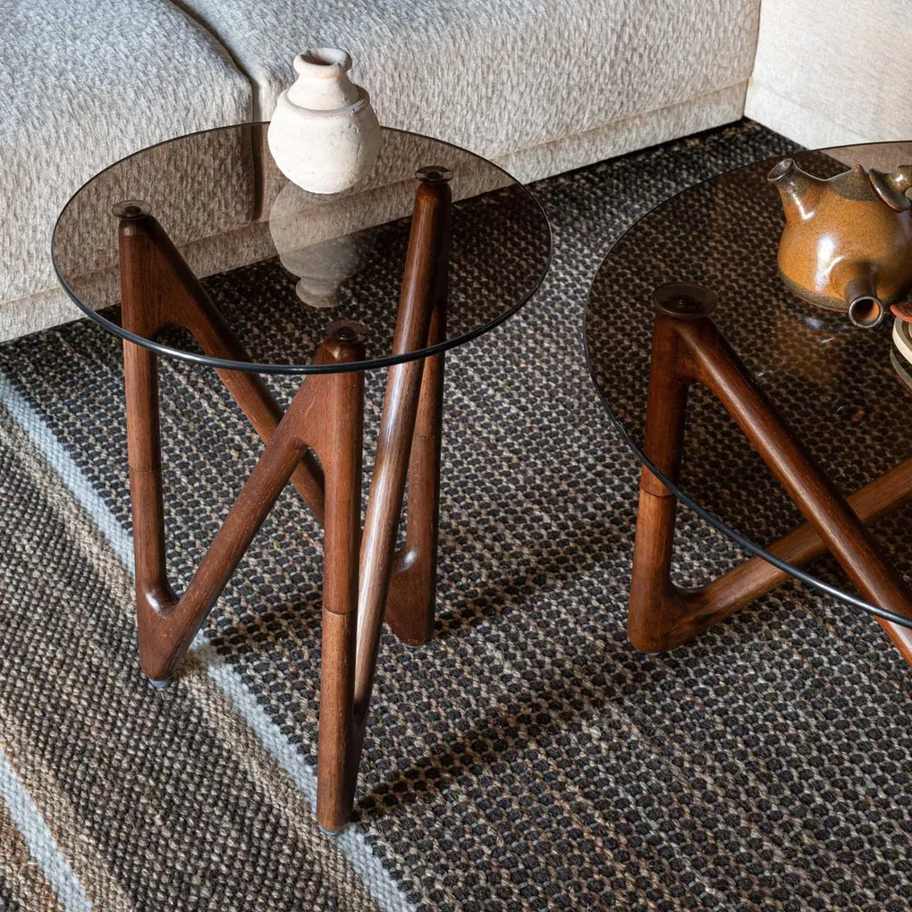 torna THIN WOOD 40 Bijzettafel - Zwart / Walnut - torna tables