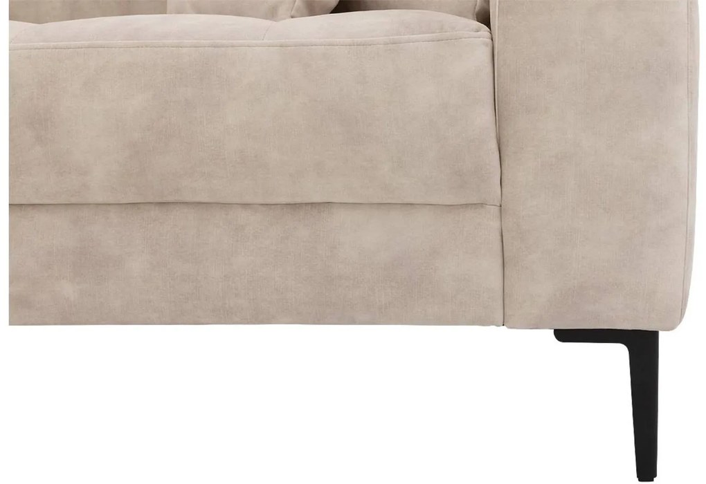 Goossens Bank Coco beige, stof, 2,5-zits, stijlvol landelijk