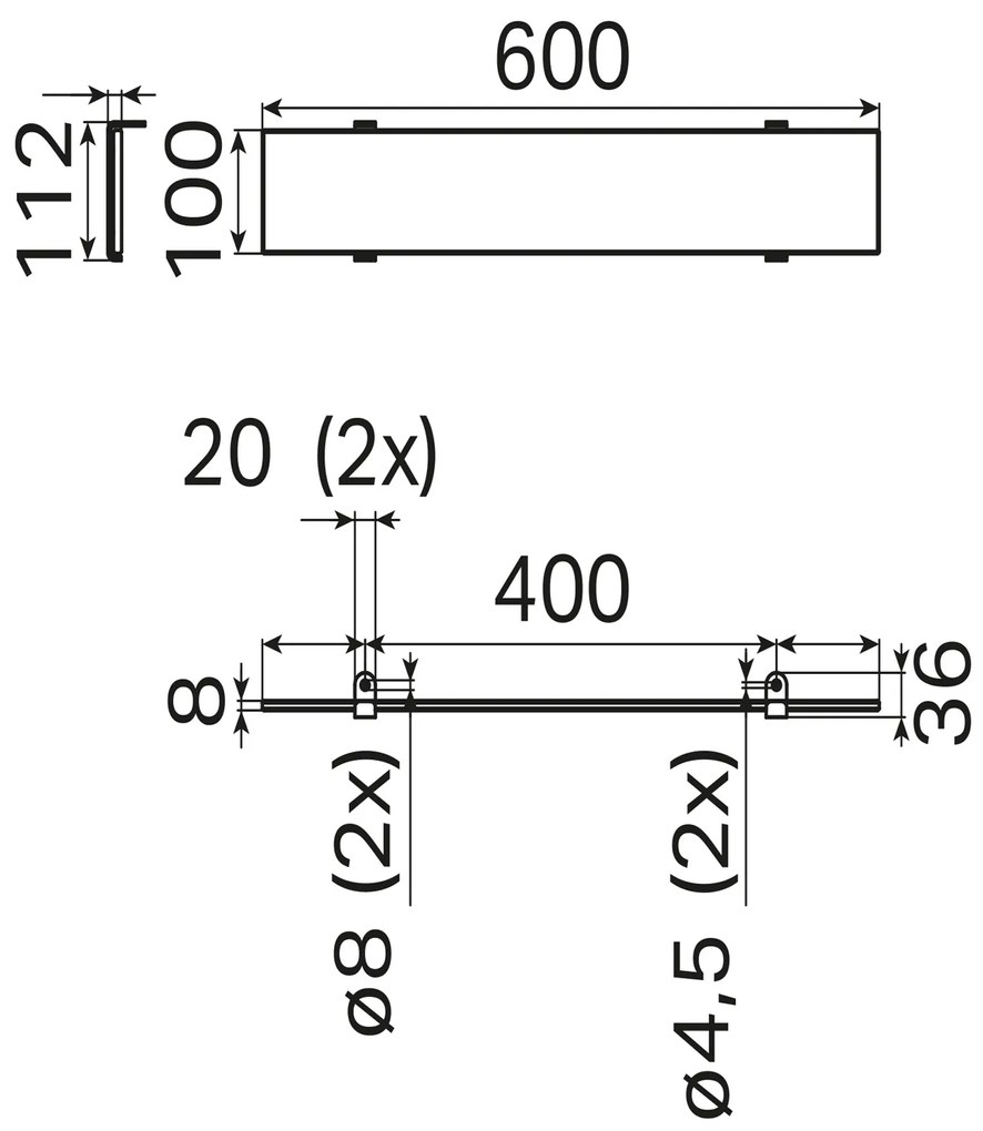 Haceka IXI planchet 60cm zwart mat