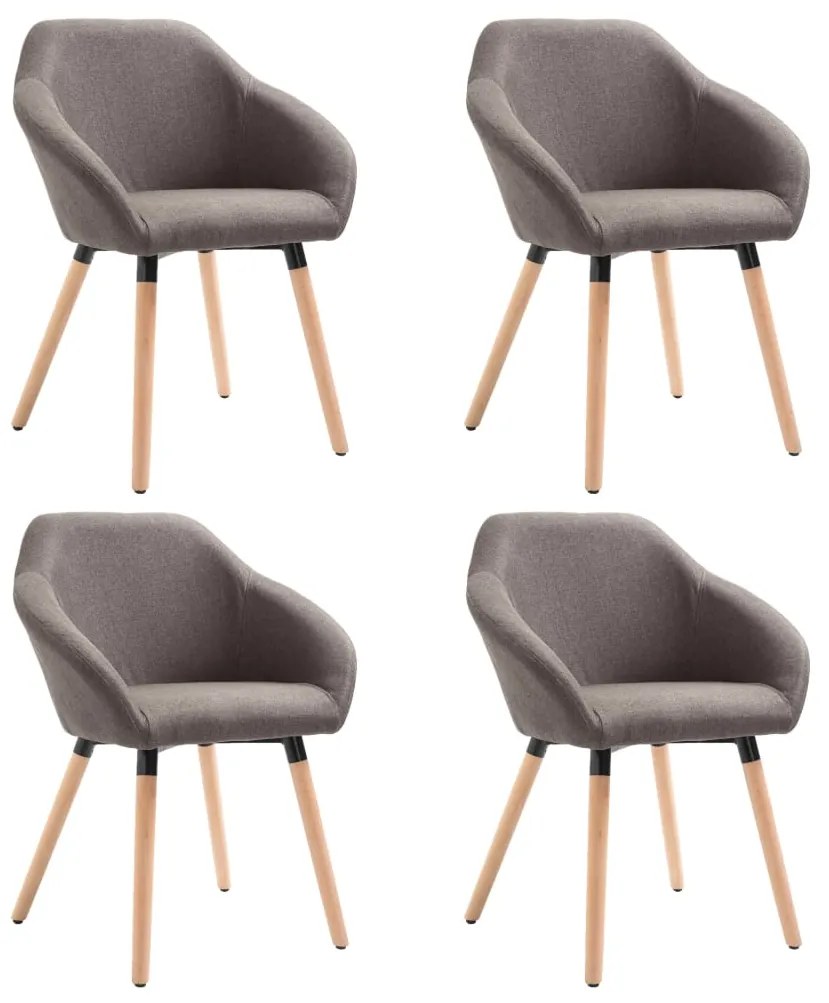 vidaXL Eetkamerstoelen 4 st stof taupe