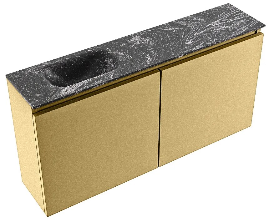 Mondiaz Ture DLux toiletmeubel 100cm oro met wastafel lava links met kraangat