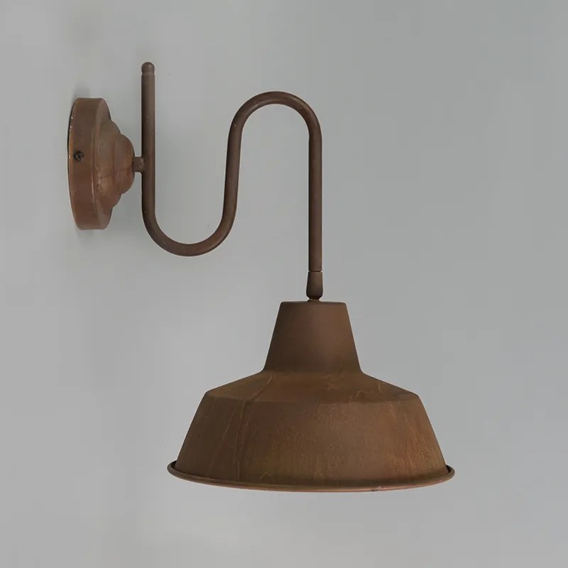 Set van 2 wandlampen roest met gouden binnenkant - Factory