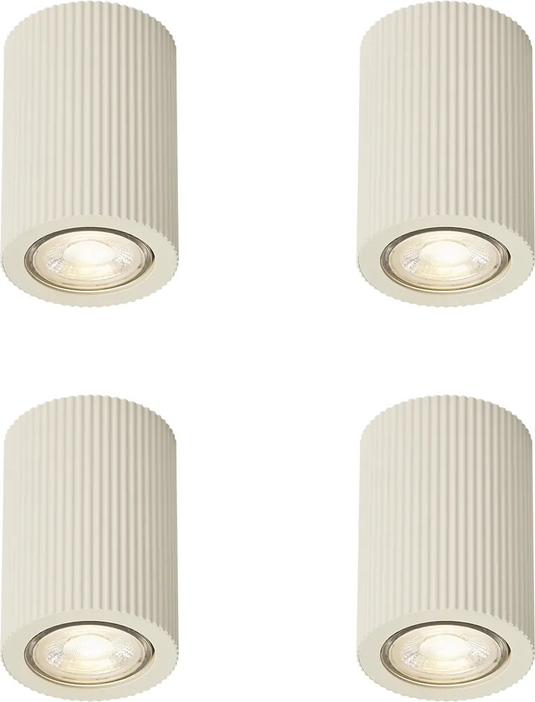 Set van 4 japandi plafondspots beige - Sprawl
