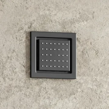 Saniclear Iron inbouw massage jet vierkant verouderd ijzer - gunmetal