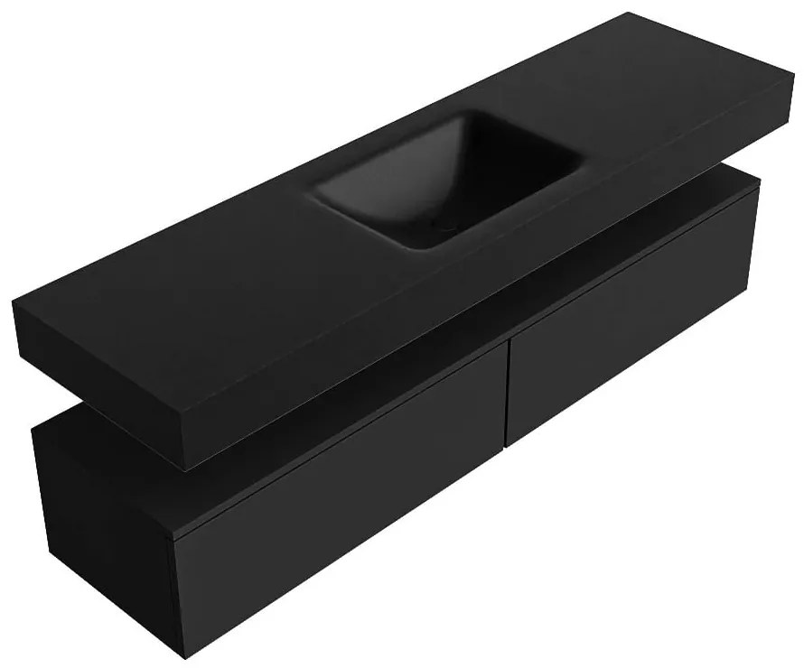 Zaro Alan badmeubel 170cm urban 2 lades met vrijhangende wastafel cloud midden 1 kraangat urban