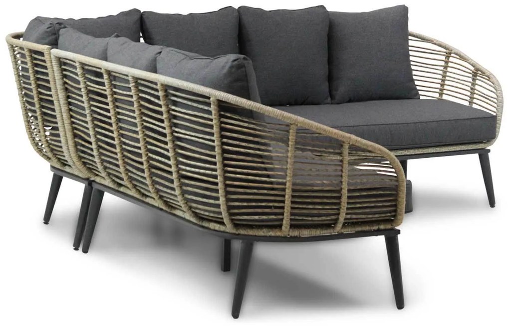 Hoek loungeset 4 personen Aluminium/wicker Taupe  Coco Coco Leonardo