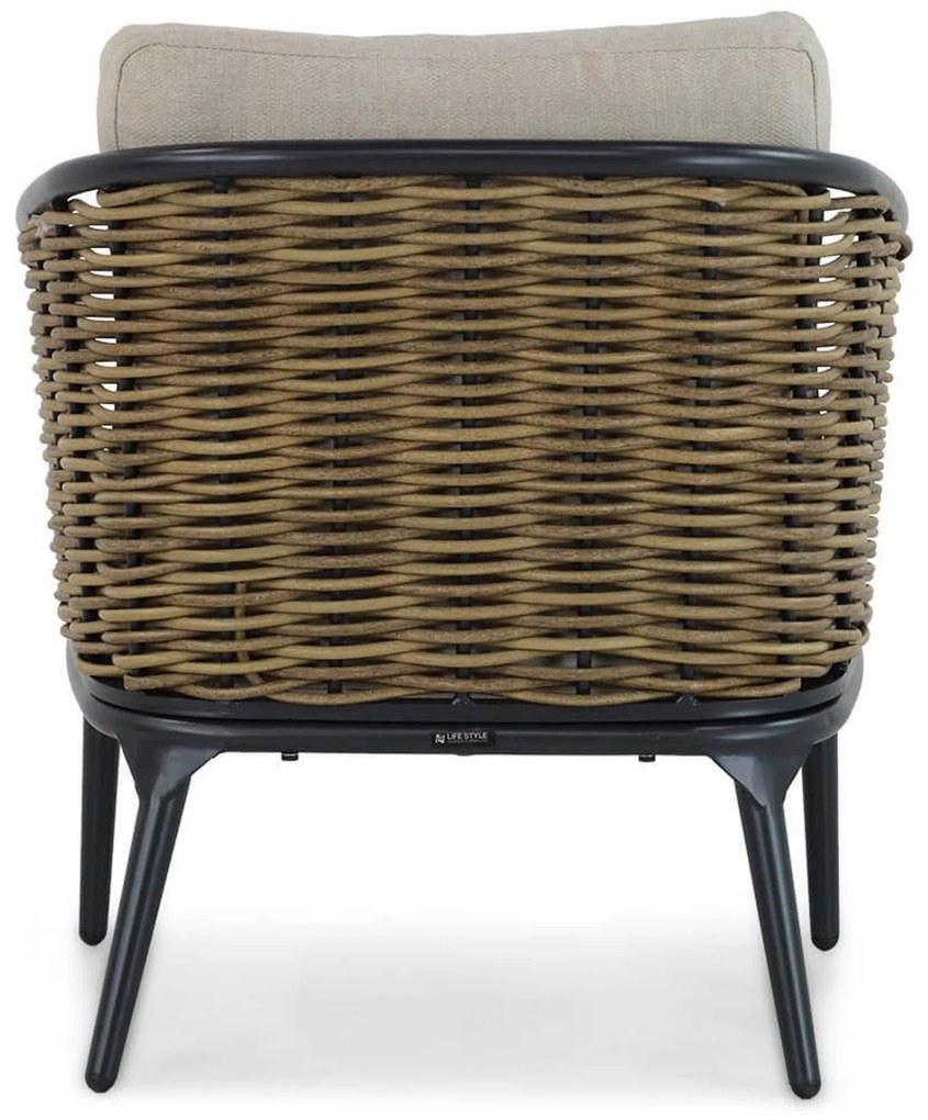 Stoel en Bank Loungeset 4 personen Aluminium/wicker Grijs Lifestyle Garden Furniture Nice