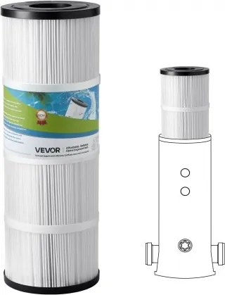VEVOR zwembadfilterpatroon, vervangingsfilter van 4,6 m², compatibel met Hayward C500, CX500-RE, Pleatco, veilig voor kinderen en huisdieren, drievoudig geplooid, gemakkelijk schoon te maken, 508 x 178 mm, 1 verpakking