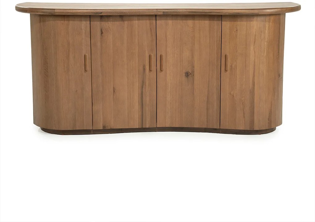 Eiken Dressoir Golvend Design Bruin - 180x50x80cm.