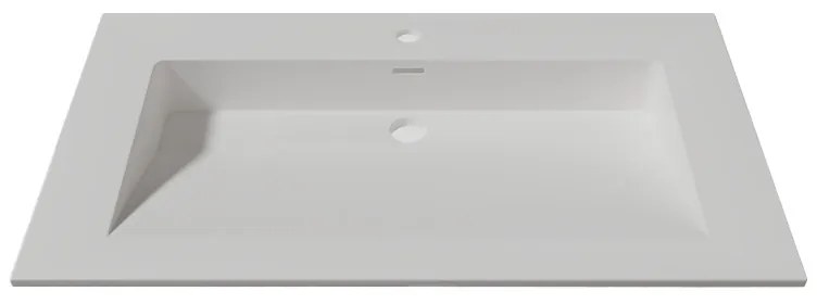 Lambini Designs Flora solid surface wastafel 80cm met kraangat wit mat