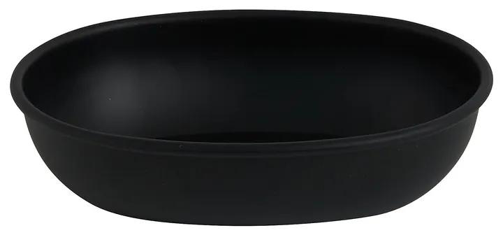 Zeepbakje metaal - zwart - 14 cm