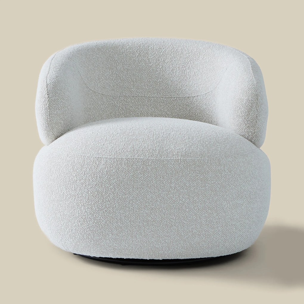 Draaibare Ronde Fauteuil Creme