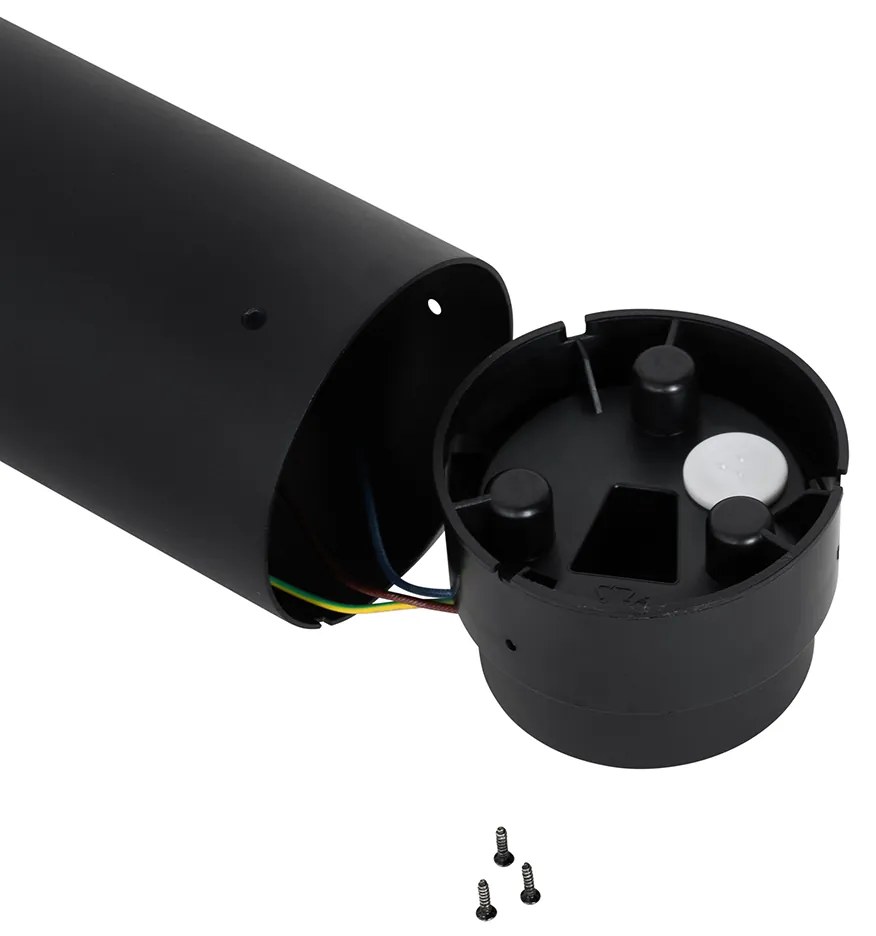 Staande buitenlamp zwart met opaal glas 80 cm IP44 - Huma