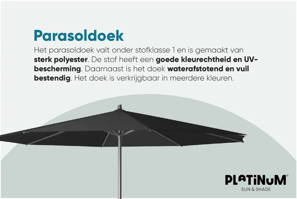 Platinum Riva stokparasol 3,5 m. rond - Antraciet