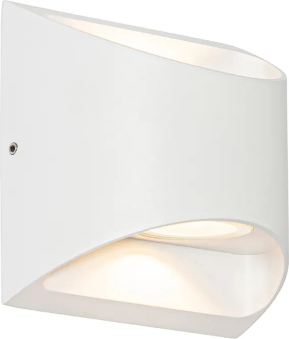Moderne buiten wandlamp wit incl. LED 2-lichts IP54 - Mal