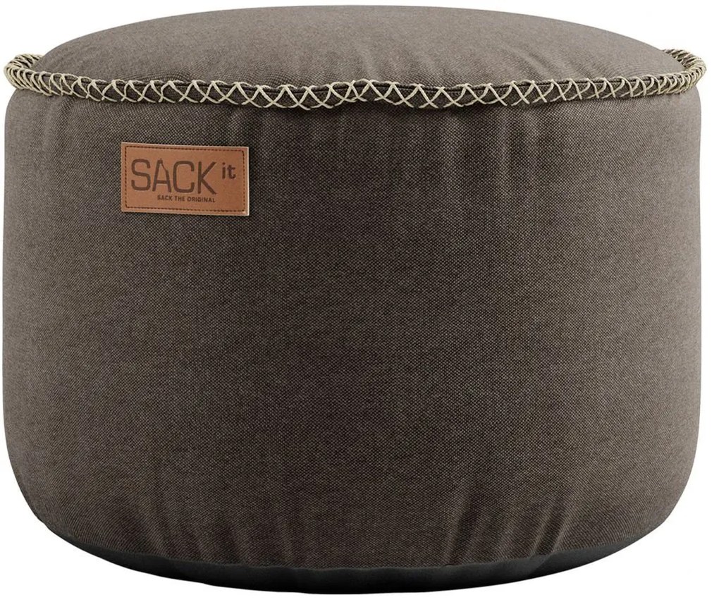 Canvas Lounge Chair & Pouf - Bruin/Zand