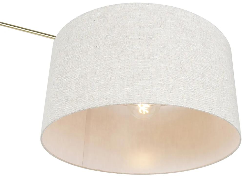 Vloerlamp goud met kap lichtgrijs 50 cm verstelbaar - Editor Design, Modern E27 Binnenverlichting Lamp