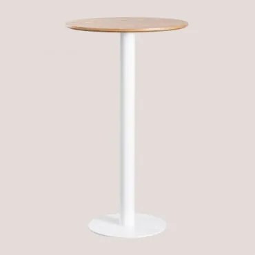 Ronde Hoge Barkruk Van Essenfineer Frappe Ø60 Cm & Wit - Sklum