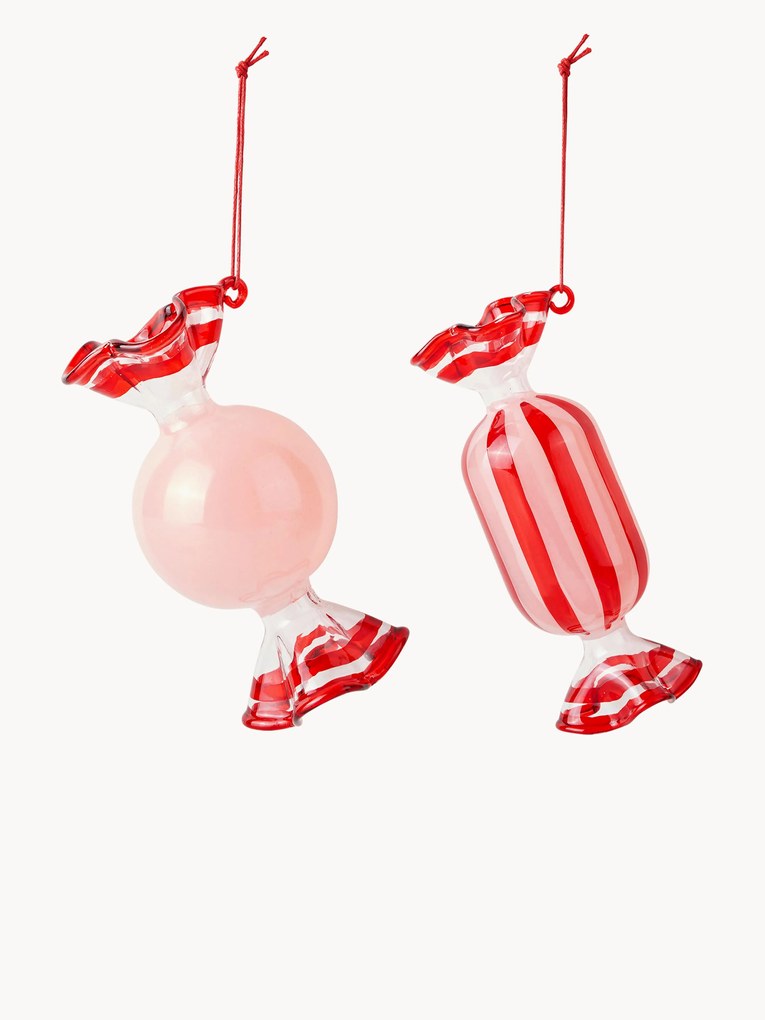 Handgemaakte kerstboomhanger Candy, set van 2