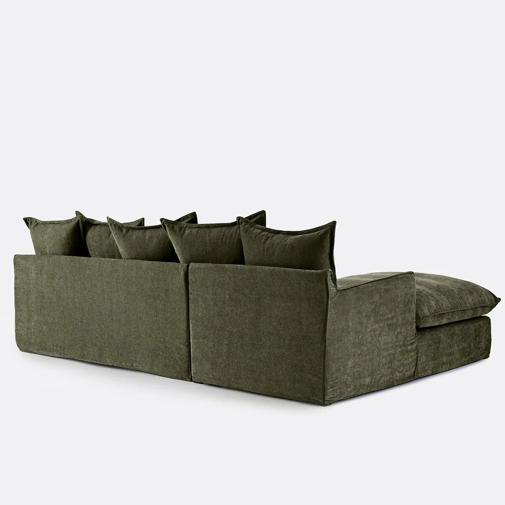 Hoekbank links, afneembare hoes, 4 zits, in gevlekt polyester, ODNA