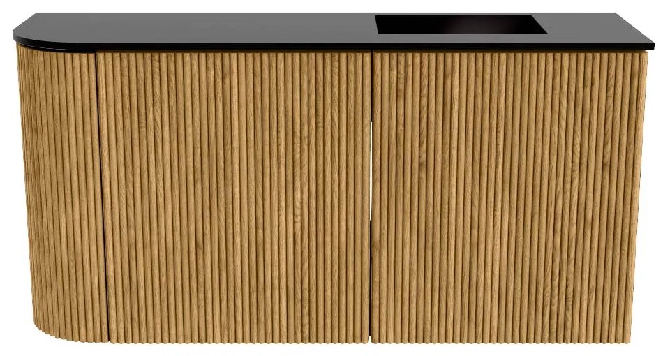 Mondiaz Joya 80cm toiletmeubel ronding links oak met wastafel faye rechts zonder kraangat urban