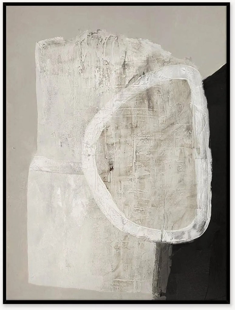 Handgeschilderd ingelijst canvas Art White Stone