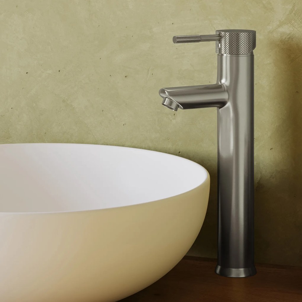 Saniclear Exclusive Curved verhoogde wastafelkraan RVS