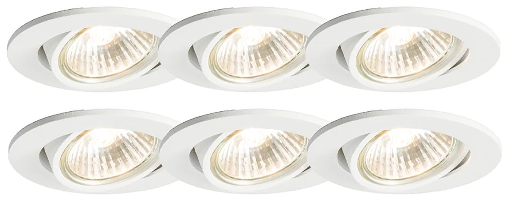 Set van 6 inbouwspots wit kantelbaar - Cisco