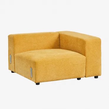 Rechter Hoekmodule 115x113 Cm Met Hoge Armleuning Voor Modulaire Bank Bruna Chenille Mosterdgeel - Sklum