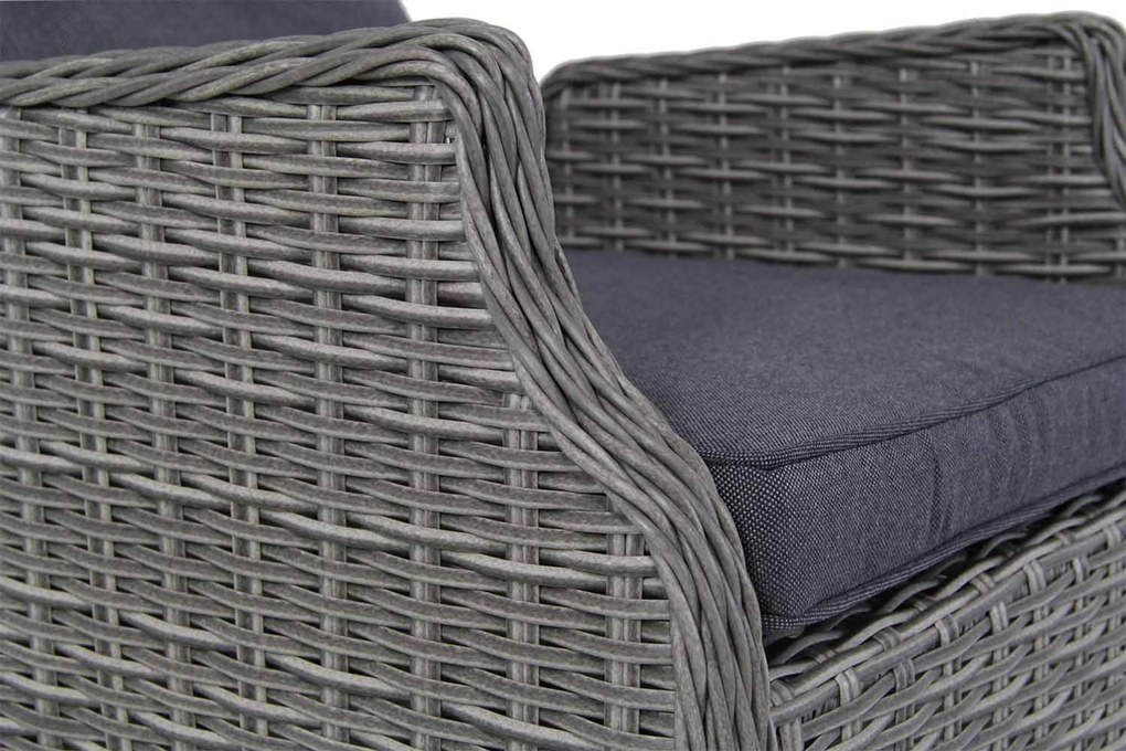 Tuinset 6 personen 240 cm Wicker Grijs Garden Collections Edingburgh/Boston