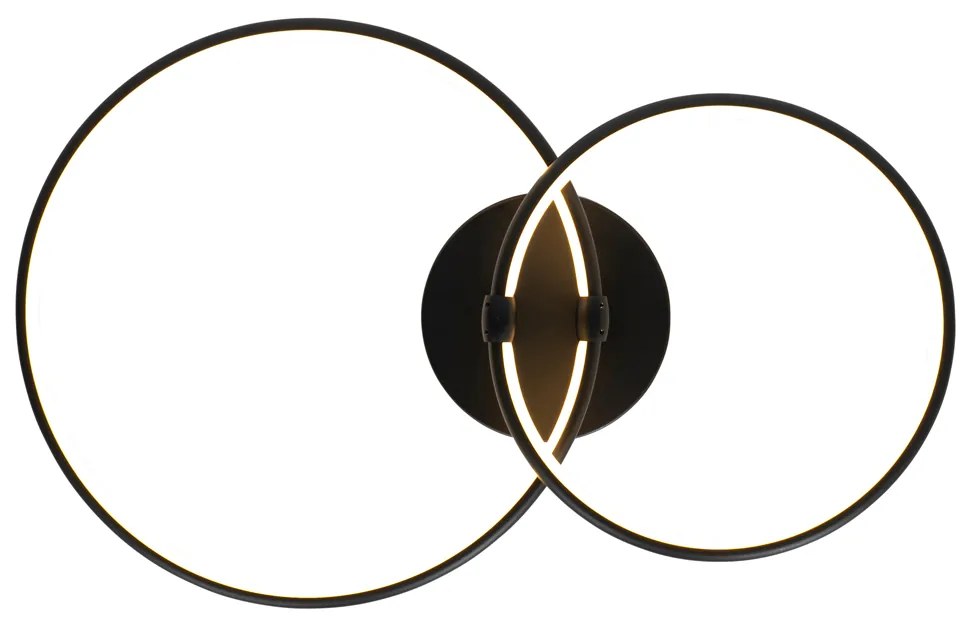 Design plafondlamp zwart incl. LED 3-staps dimbaar 2-lichts - Joaniqa