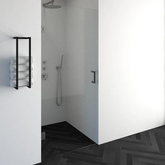BRAUER Void nisdeur helder glas 90x200 omkeerbaar incl. glascoating PVD RVS-kleurig geborsteld GS-VON1H90200NG