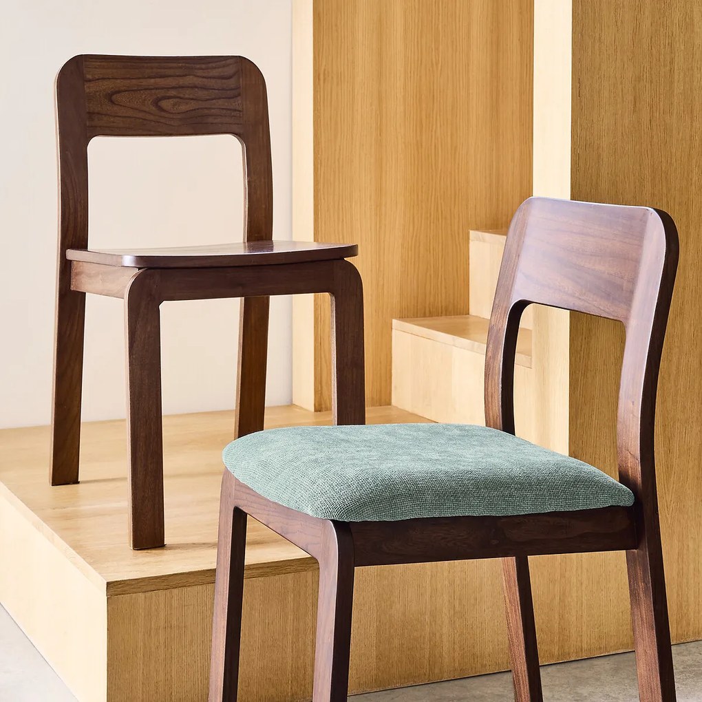 Set van 2 massief olm gestoffeerde stoelen Talet