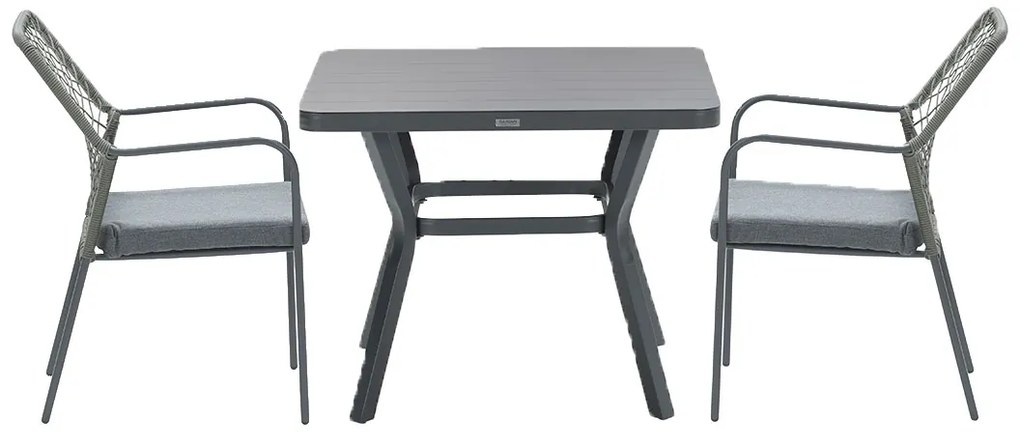 Garden Impressions Ross tuinset 3-delig mosgroen - Mina tuintafel 90x90 cm