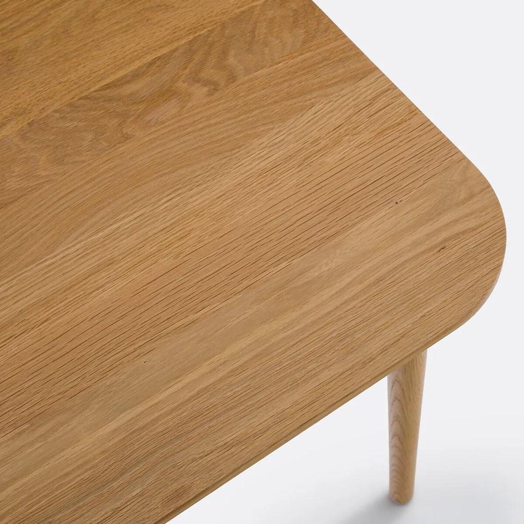 Vierkante salontafel in massief eik, B50 cm, Crueso