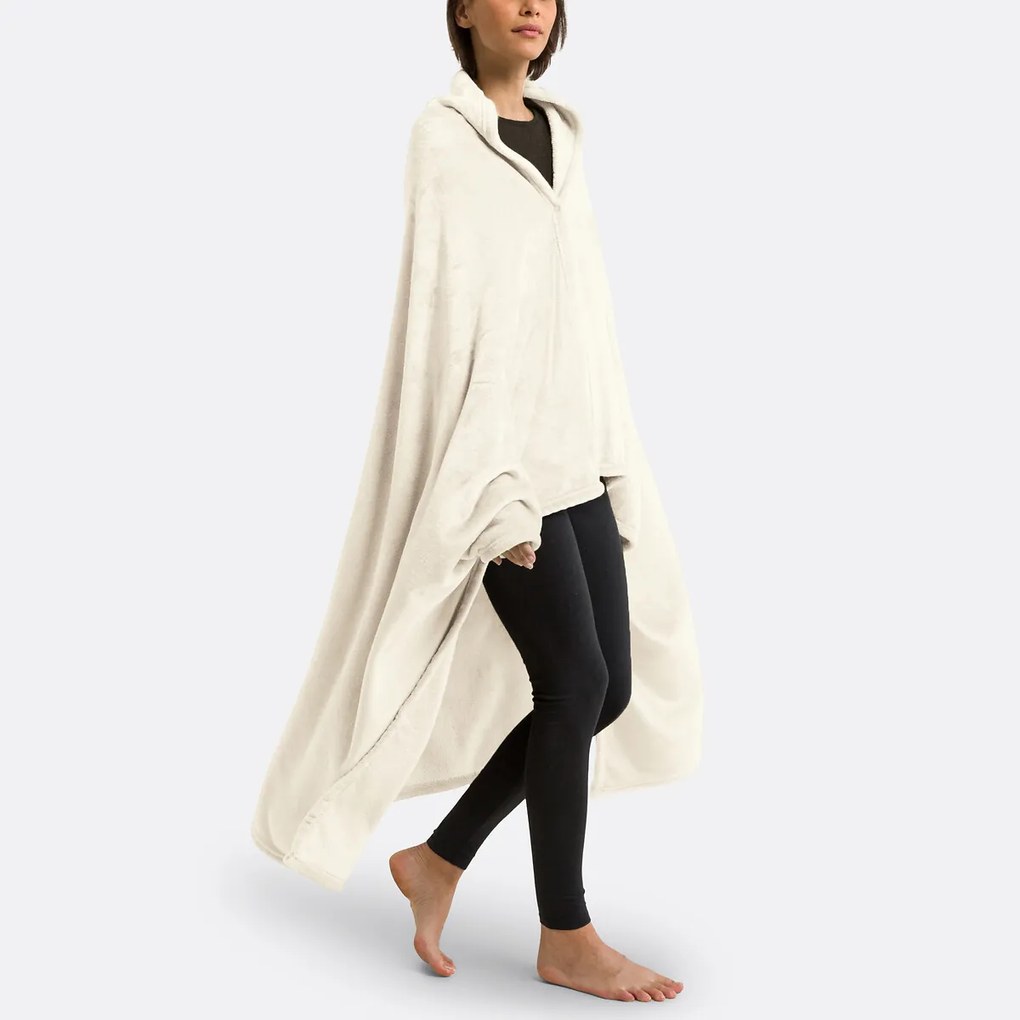 Fleece plaid met mouwen, recycled polyester, Javi