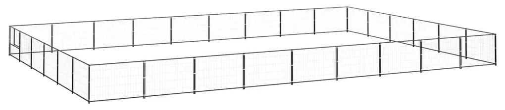 vidaXL Hondenkennel 54 m² staal zwart