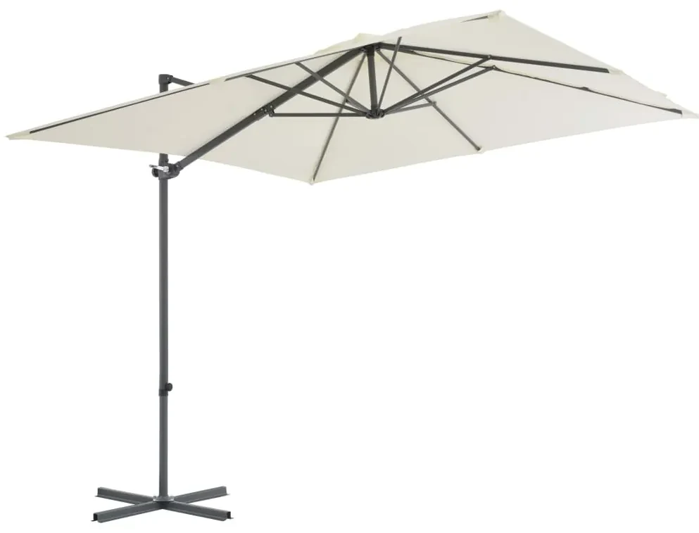 vidaXL Parasol met draagbare voet zandkleurig