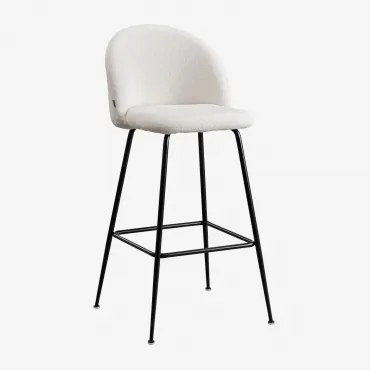 Kana Design Hoge Kruk In Schapenvacht White & ↑75 Cm & Zwart - Sklum