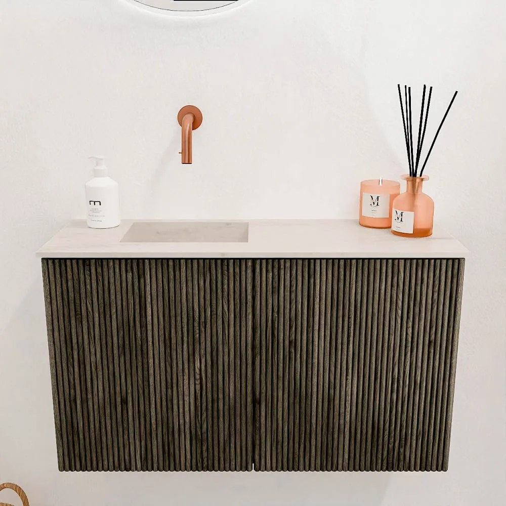 Mondiaz Joya DLux 70cm toiletmeubel shadow met wastafel faye links zonder kraangat meli