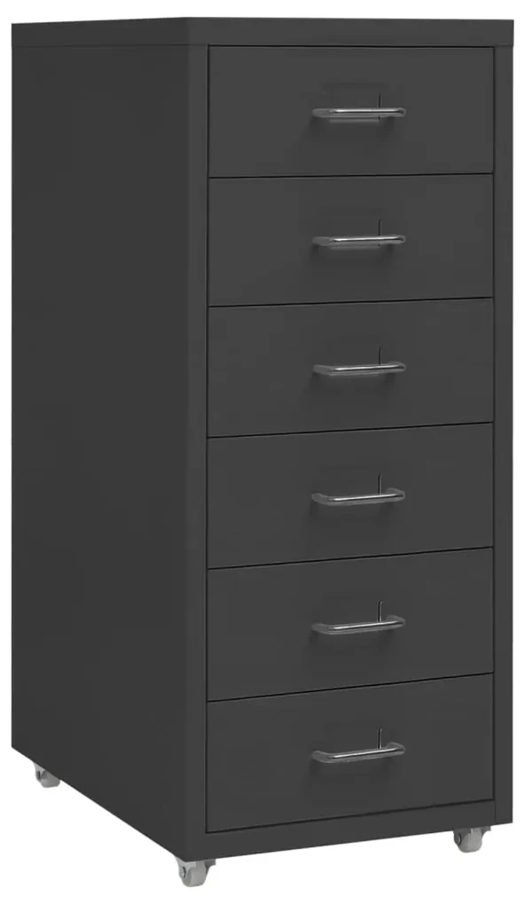 vidaXL Ladeblok verrijdbaar 28x41x69 cm metaal antracietkleurig