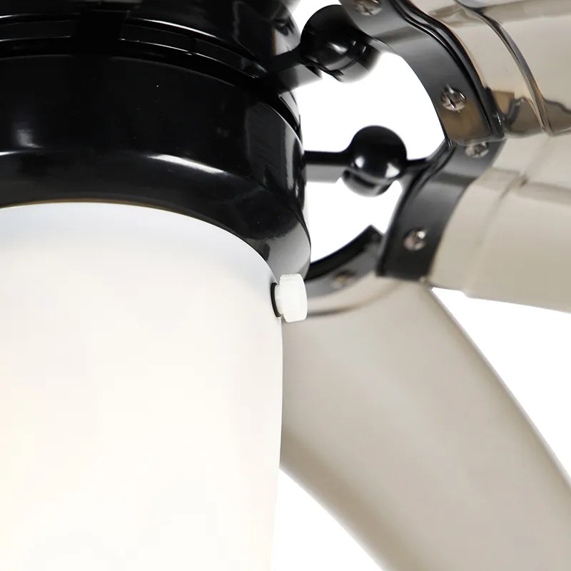 Plafondventilator met lamp zwart met afstandsbediening - Wings 42 Modern E27 rond Binnenverlichting Lamp
