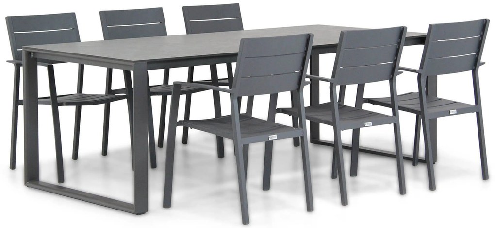 Tuinset 6 personen 220 cm Aluminium Grijs Lifestyle Garden Furniture Stella/Zaga