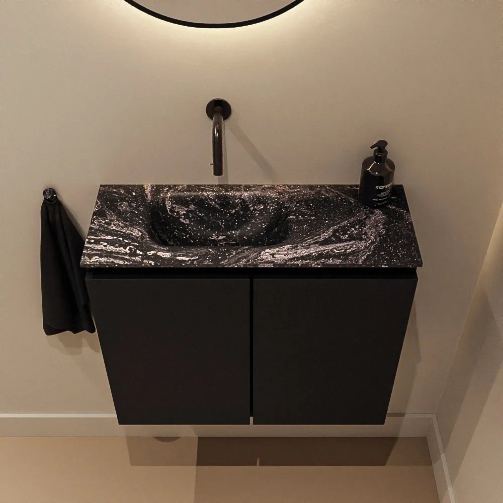 Mondiaz Ture DLux toiletmeubel 60cm urban met wastafel lava links zonder kraangat