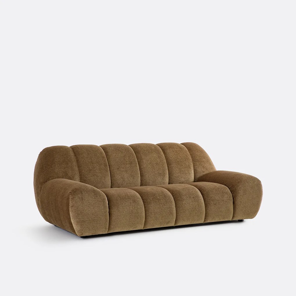 Vintage 3-zitsbank in ribfluweel, Nuria