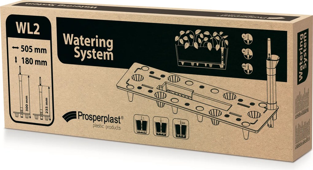 Prosperplast Watering System Long WL2 - Zwart - Voor langwerpige plantenbakken