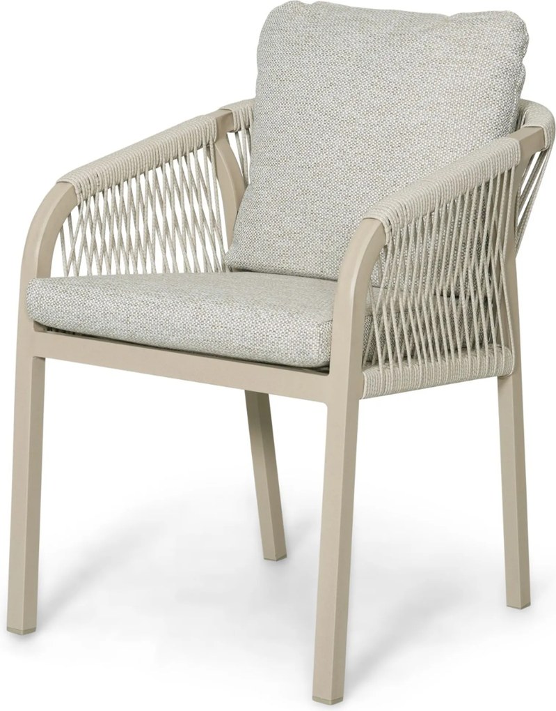 Tuinset Ronde Tuintafel 6 personen 150 cm Rope Taupe Lifestyle Garden Furniture Biagio/Xento