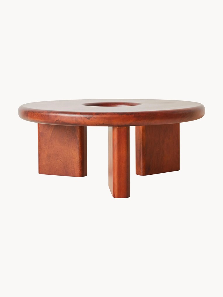 Ronde salontafel Conversation van mangohout, handgemaakt