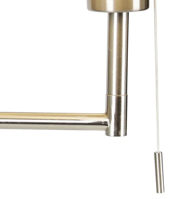 Klassieke vloerlamp staal met witte kap verstelbaar - Ladas