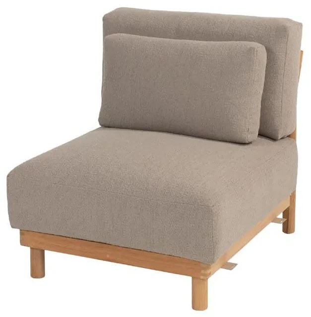 4 Seasons Outdoor Marie chaise loungeset teak met loungestoel en Finn tafels SALE Loungeset taupe weerbestendig